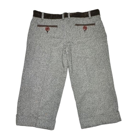 NWT D&G Dolce & Gabbana Short Capri Pants Sz 4 Brown Wool Tweed Cuffed Preppy - Picture 4 of 13